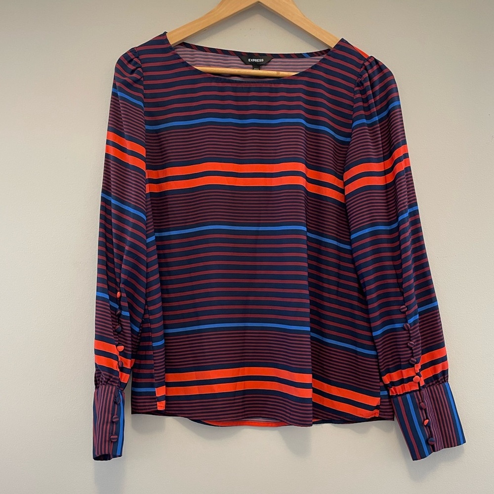 Express Long Sleeve Blouse with Button Detail